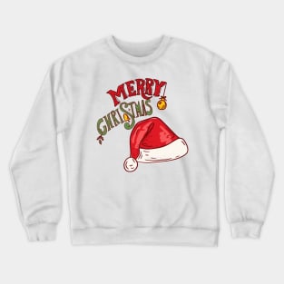 Merry Christmas Santa Hat Crewneck Sweatshirt